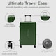 image 5 of Alivio Lightweight Expandable Hard Shell Suitcase with Spinner Wheels (Green)