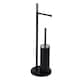 image 2 of Showerdrape Chester Black Toilet Roll Holder & Toilet Brush Combination