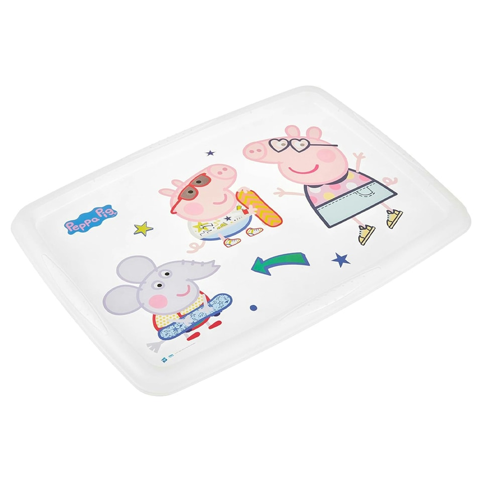 image 1 of Keeeper Peppa Pig Turn Around Stackable Box with Lid 45 Litre Natural Transparent