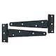 image 2 of 6" (150mm) Heavy Duty T Tee Hinges for Doors + Gates with Fixing Screws 2pc Black