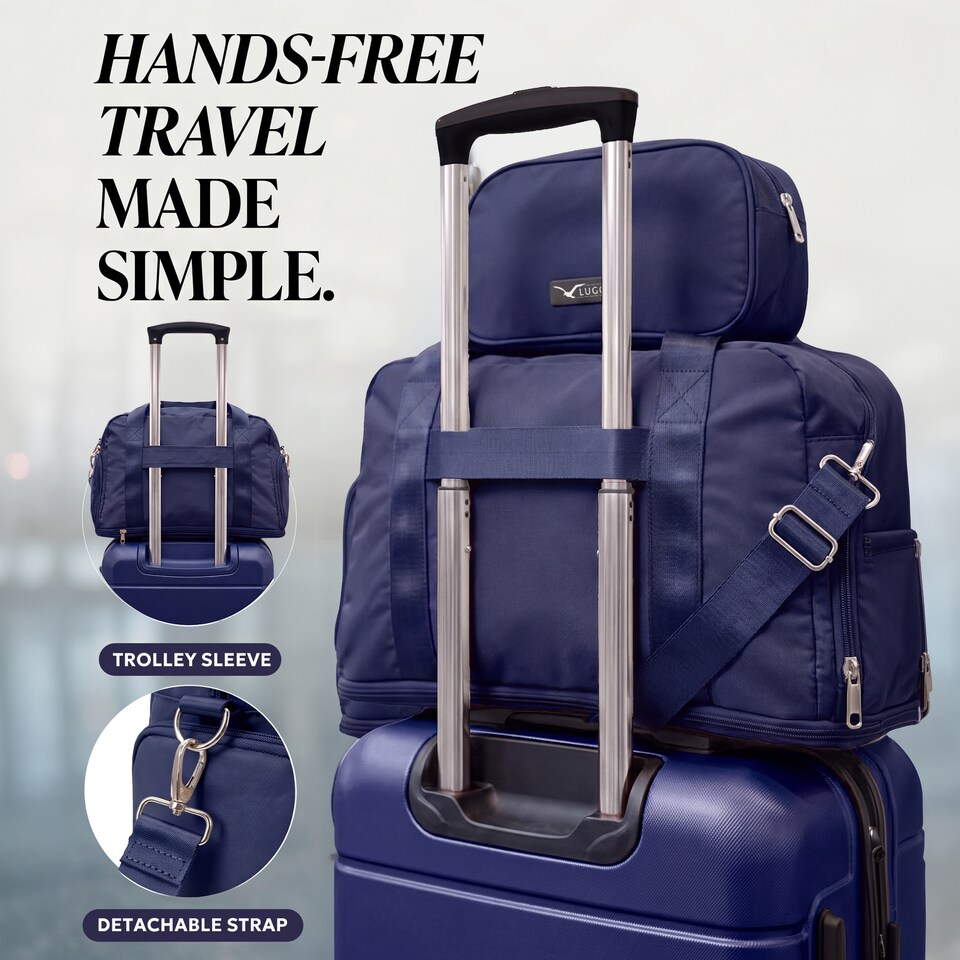 image 1 of Lugg Duffle and Toiletry Bag Set Waterproof Expandable Cabin Size 2 Piece