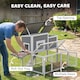 image 5 of PawHut Wooden Rabbit Hutch, Outdoor Bunny Cage with Waterproof Roof | Grey | Grey, Black, White | 97 x 75.5 x 90 cm