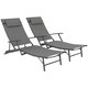 image 1 of Outsunny Set of 2 Garden Sun Loungers, Folding Chaise Lounge Chairs, Black 