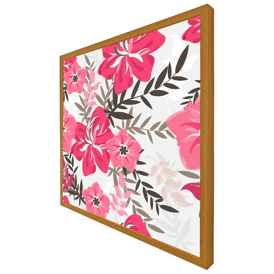 image 1 of Red & pink floral (Picutre Frame) Black | L