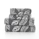 image 2 of Mixed Leaves 100% Cotton 550gsm Supersoft Towels Grey | Grey | Bath sheet
