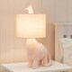 image 1 of ValueLights Kids Pink Dinosaur Table Lamp with Drum Shade