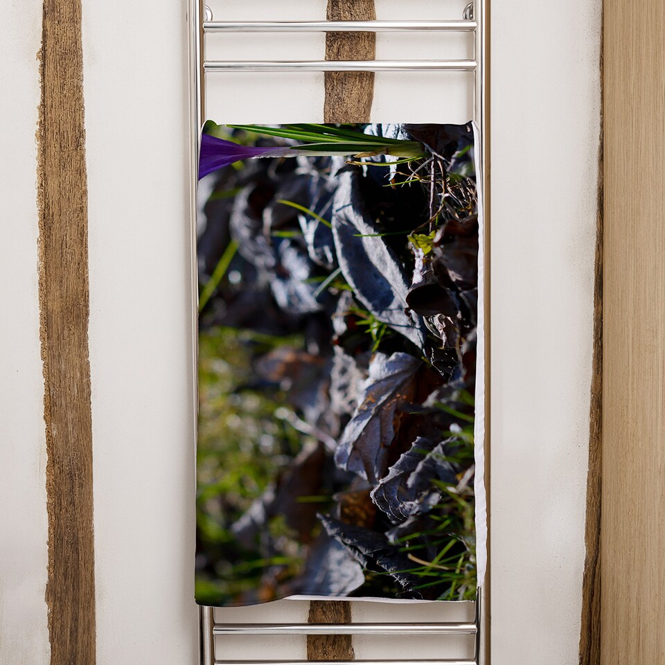 image 1 of autumn flower bloom in nature Designer Bath Towel | Multi