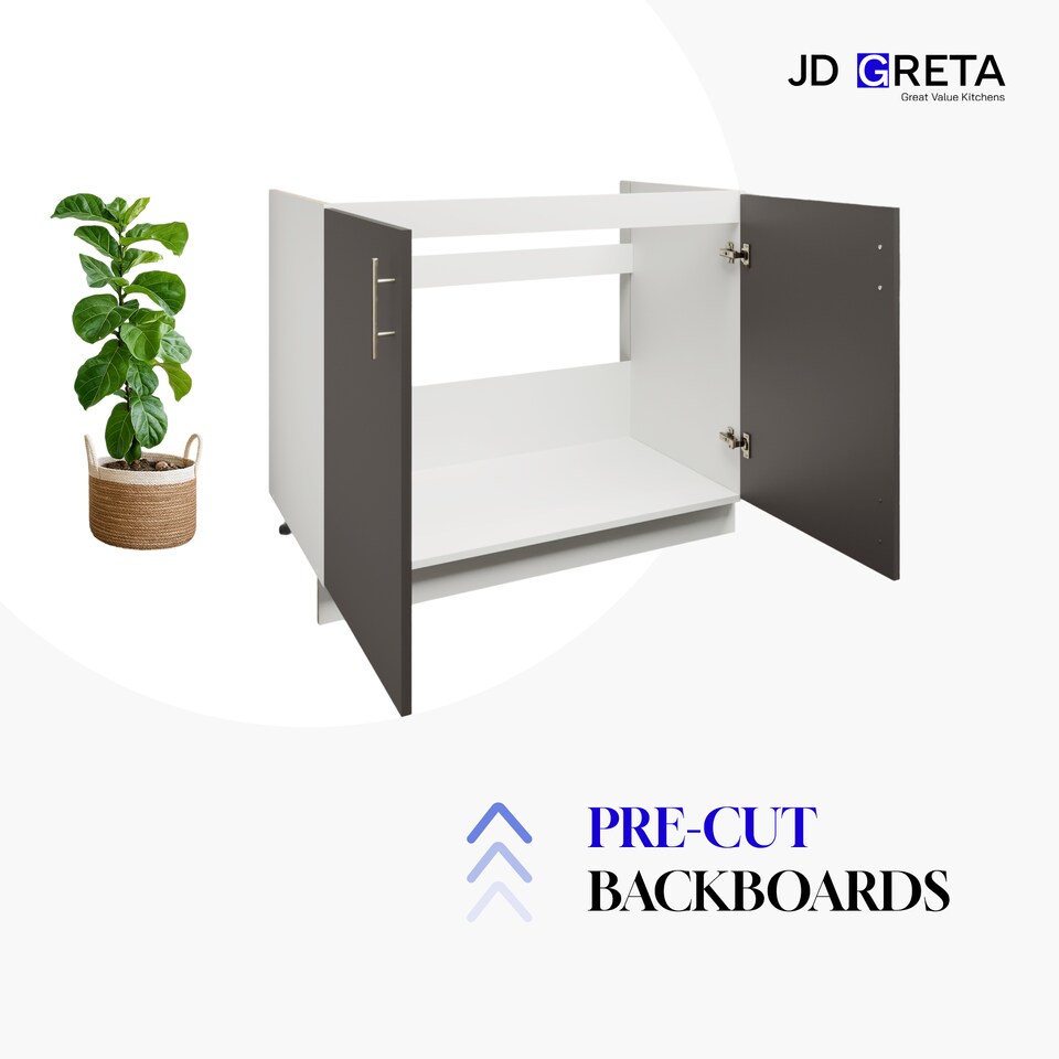 image 1 of JD Greta Adjustable Legs Kitchen Sink Unit 800mm Cabinet With Doors - Dark Grey Matt
