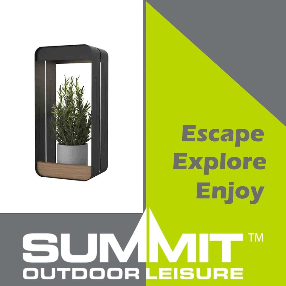 image 1 of vfm-estore Solar Wall Light & Planter, Warm White, 16cm x 34cm
