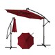 image 1 of COSTWAY 303 cm Patio Parasol Solar LED Cantilever Offset Umbrella Red