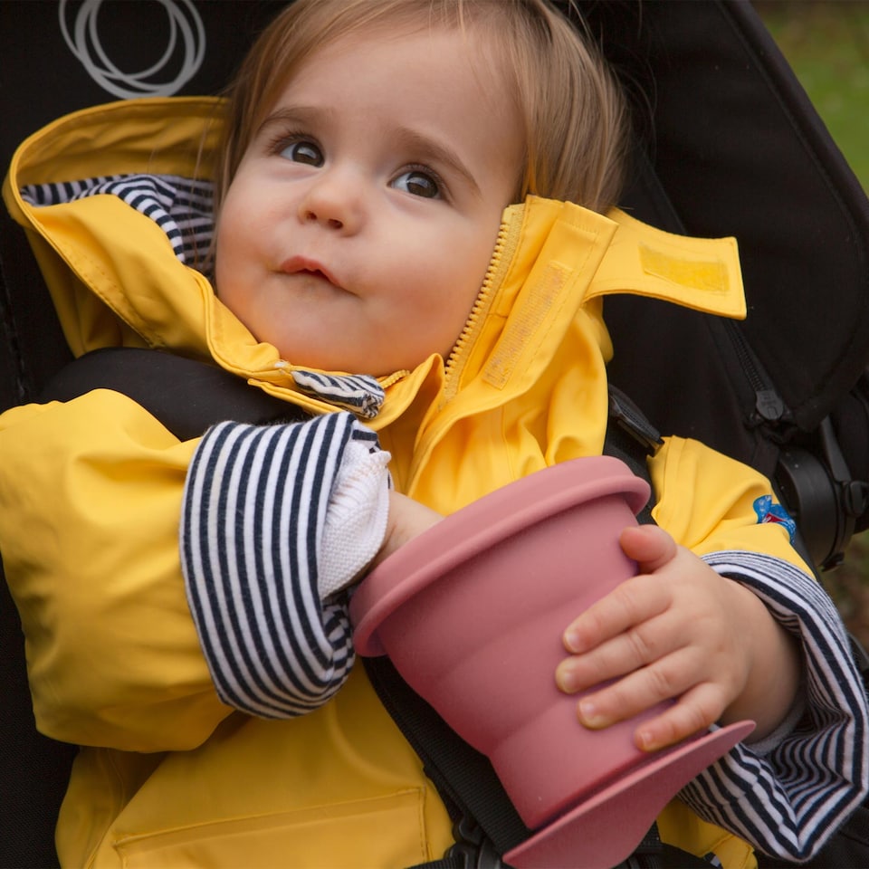 image 1 of Tiny Dining Baby Silicone Suction Snack Pot - 330ml  - Dusty Rose | Pink | Dusty Rose