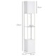 image 7 of HOMCOM Shelf Floor Lamp with Dual Light, for Living Room, Bedroom, White
