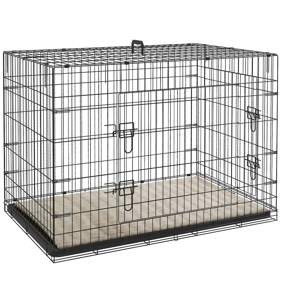 image 1 of PawHut Dog Crate with Two Doors, Tray, Soft Cushion, for Extra Large Dogs