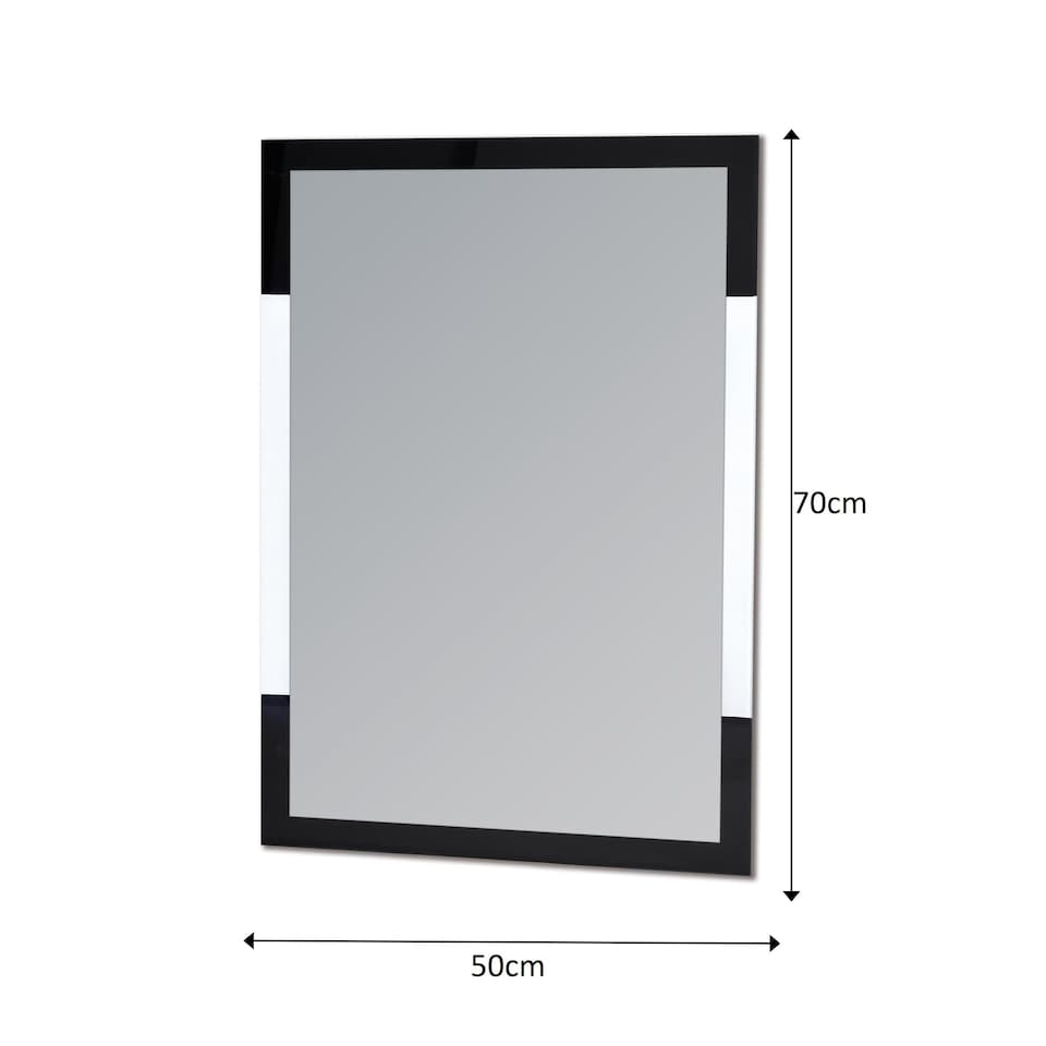 image 1 of Showerdrape Hampstead Rectangular Wall Mounted Black Framed Bathroom Mirror 70 x 50cm | Chrome | Mirror | 1