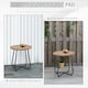 image 4 of Outsunny Round Outdoor Side Table Adjustable Leg Pads Natural Wood & Black | Brown | Natural wood and black | 49 x 49 x 48 cm