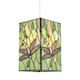 image 2 of Green Stained Glass Dragonfly Rectangular Tiffany Pendant Light Shade | Green