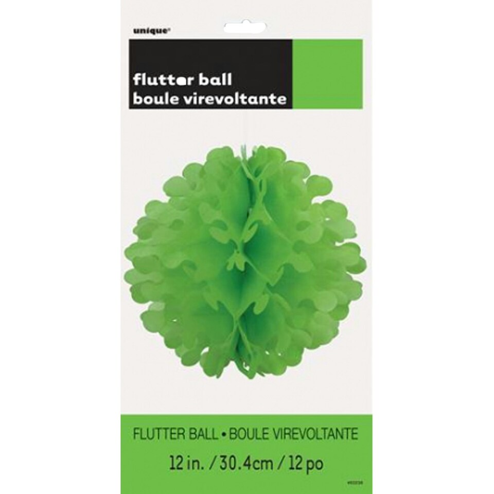 image 1 of Unique Party Tissue Paper Flutter Hanging Decoration - Lime Green - One Size