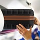 image 5 of 45x36x20cm EasyJet Free Underseat Carry-On Cabin Bag - Lightweight 4 Wheels ABS Hard Shell Suitcase Black | Black/Tan | Cabin Bag