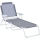 image 1 of Outsunny Folding Sun Lounger Garden Reclining Lounge Chair 4Level Backrest