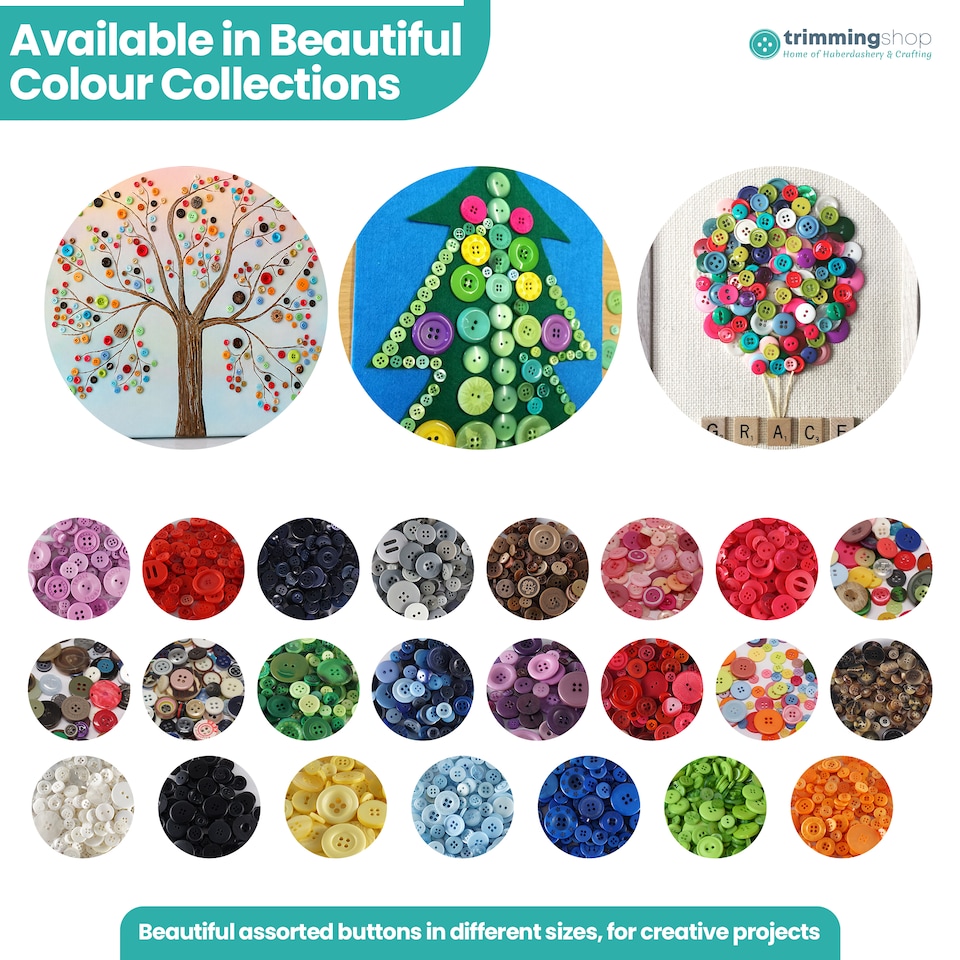 image 1 of 100g Round Resin Button, Assorted Sizes - 2 & 4 Holes