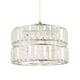 image 1 of Designer Double Tier Easy Fit Pendant Shade with Rows of Clear Acrylic Prisms | Chrome