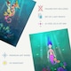 image 4 of Set of 2 Girl Kids Bedroom Fairytale Cartoon Mermaid Sea Princess Wall Art Print A4