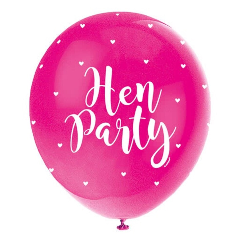 image 1 of Assorted Hen Party Print Pearlised Biodegradable Latex Helium Balloons 30cm / 12 in - Pack of 5