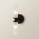 image 4 of ValueLights Canya Black 2 Way IP44 Frosted Glass Wall Light & Bulbs | Black