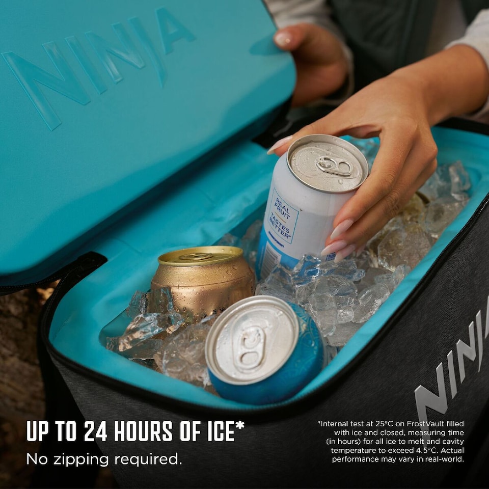 image 1 of Ninja Outdoor FrostVault Go 17L 24-Can Backpack Soft Cooler FF124EUUKCG Charcoal Grey