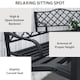 image 4 of Outsunny 2-Seater Garden Bench Cast Iron Patio Antique Loveseat w/ Armrest