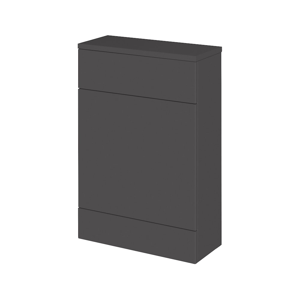 image 1 of Balterley Alrewas Contemporary Floor Standing Compact WC Unit with Coordinating Worktop, Gloss Grey, 600mm