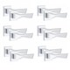 image 1 of Golden Grace 6 Pairs Modern Aura Premium Design Door Handles on Square Rose in Polished Chrome Finish Chrome