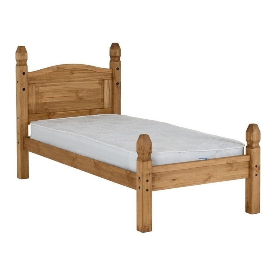 image 1 of Corona 3 Feet Bed Low Foot End - L206.5 x W101.5 x H117 cm - Distressed Waxed Pine