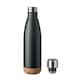 image 2 of MidOcean Aspen Cork Double Wall 500ml Water Bottle - Black - One Size Black | One Size