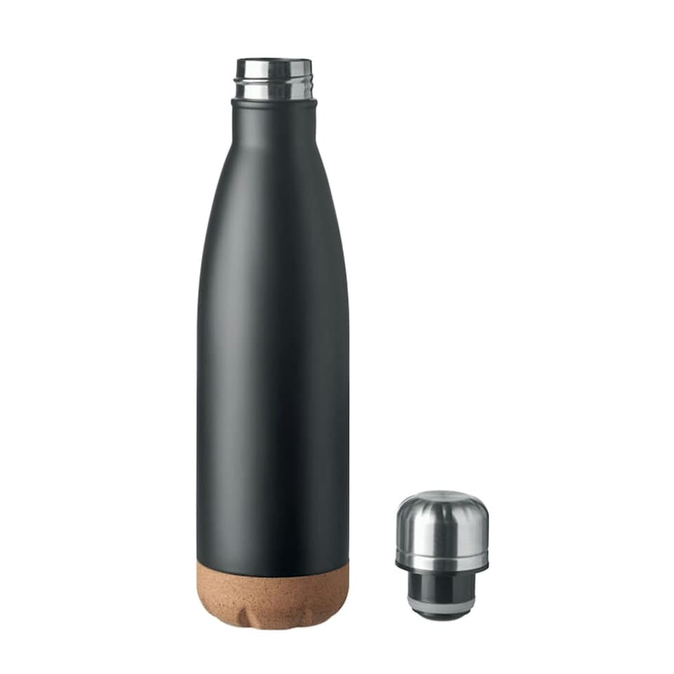 image 1 of MidOcean Aspen Cork Double Wall 500ml Water Bottle - Black - One Size Black | One Size