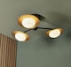 image 3 of Tivoli 3 Light Ceiling Semi Flush Gold & Dark Bronze Finish With Opal Glass