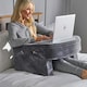 image 2 of OHS Soft Comfy Armrest Reading Laptop Gaming Bed Desk Lap Pillow With Storage Pockets Grey | 65 x 56 x 34cm