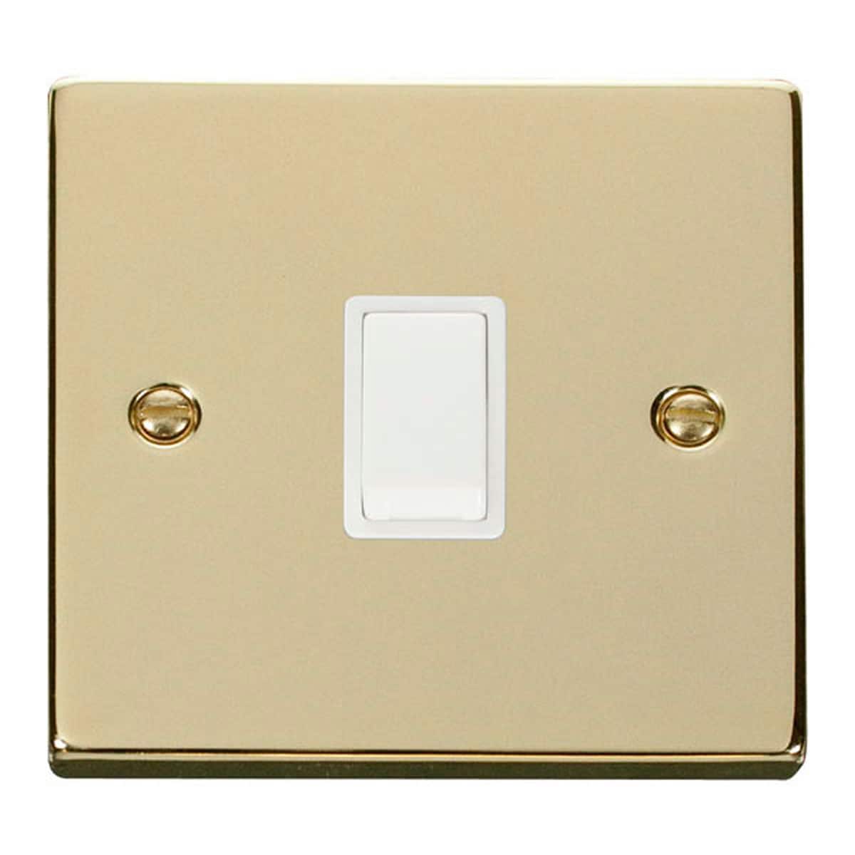 SE HOME Polished Brass 1 Gang 20A DP Switch Gold Polished Brass