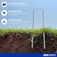 image 2 of Harbour Housewares U-Shaped Weed Control Membrane Pegs - 6" (150mm) - Pack of 100 | Silver | Silver