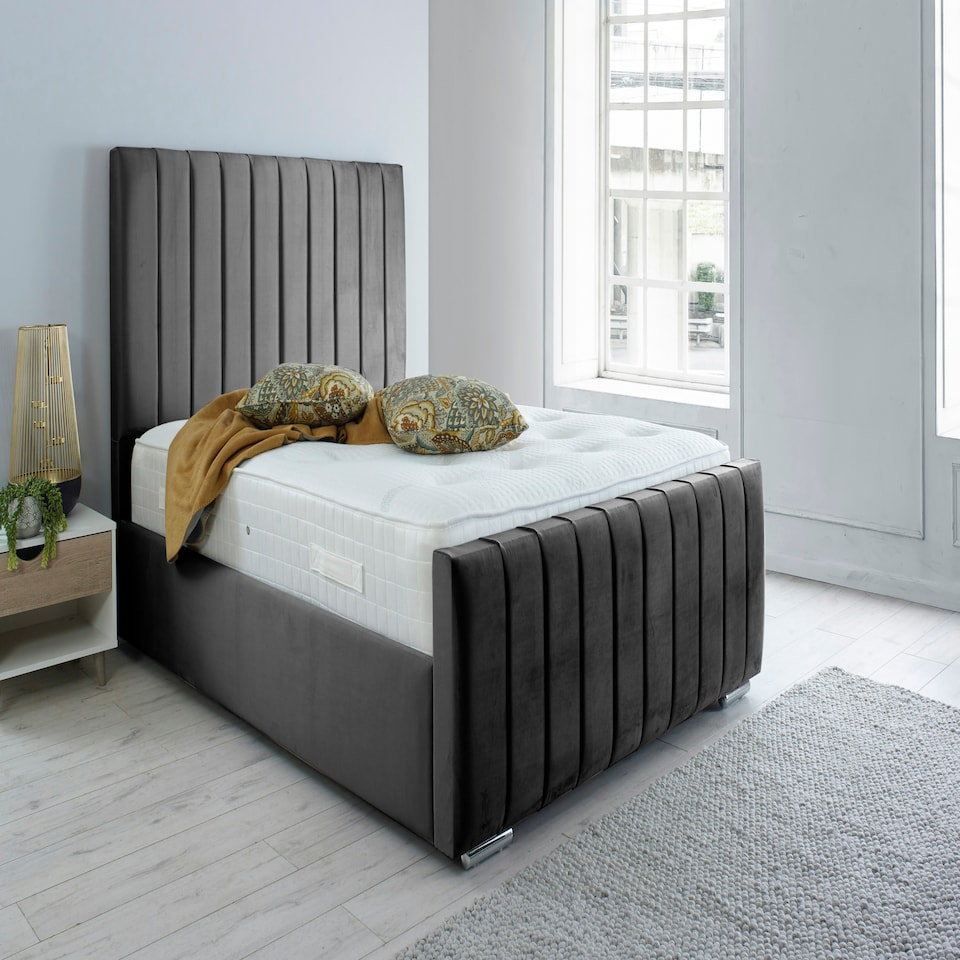 Sancia Plush Small Double Bed Frame - Black