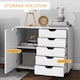 image 3 of HOMCOM Modern Mobile 5-Drawer Cabinet w/ Door, Office Storage Cabinet White