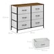 image 3 of HOMCOM 6 Drawer Fabric Chest of Drawers w/ Wooden Top for Hallway Grey