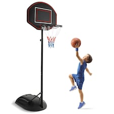 COSTWAY Portable Basketball Hoop Stand Adjustable Basketball Black | Standard