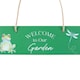 image 3 of Something Different Welcome To Our Garden Hanging Sign - Green - One Size