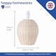 image 4 of Natural Light Brown Woven Rattan Table Lamp Base with White Cable and Switch | Brown | Brown | 1