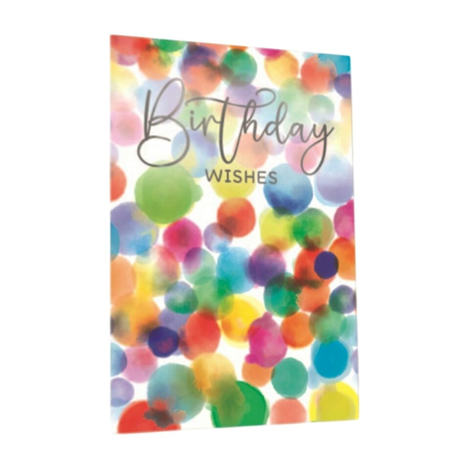image 1 of Simon Elvin Birthday Wishes Dotted Greetings Card (Pack of 6) - Multicoloured - One Size