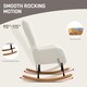 image 3 of HOMCOM Rocking Chair, Teddy Upholstered Accent Chair, Modern Armchair with Wide Backrest and Rubberwood Base for Living Room, Bedroom, Cream White | Cream | Cream