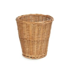 Light Steamed Wicker Waste Paper Bin | Brown | Brown | One Size