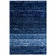 image 1 of KUKOON Navy Blue Striped Mottled Shaggy Area Rug 80cm x 150cm