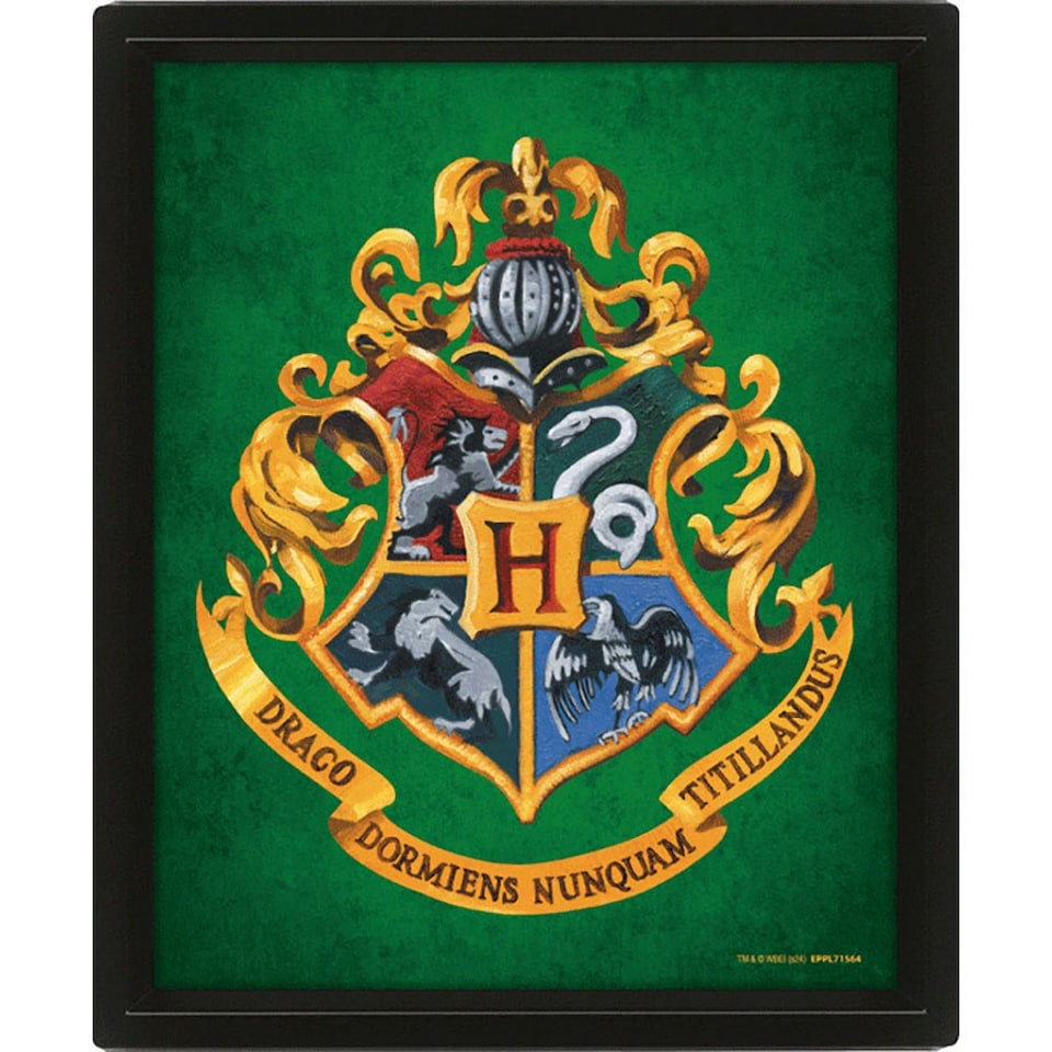 image 1 of Harry Potter Slytherin 3D Framed Picture - Green/Silver/Gold - 25cm x 20cm